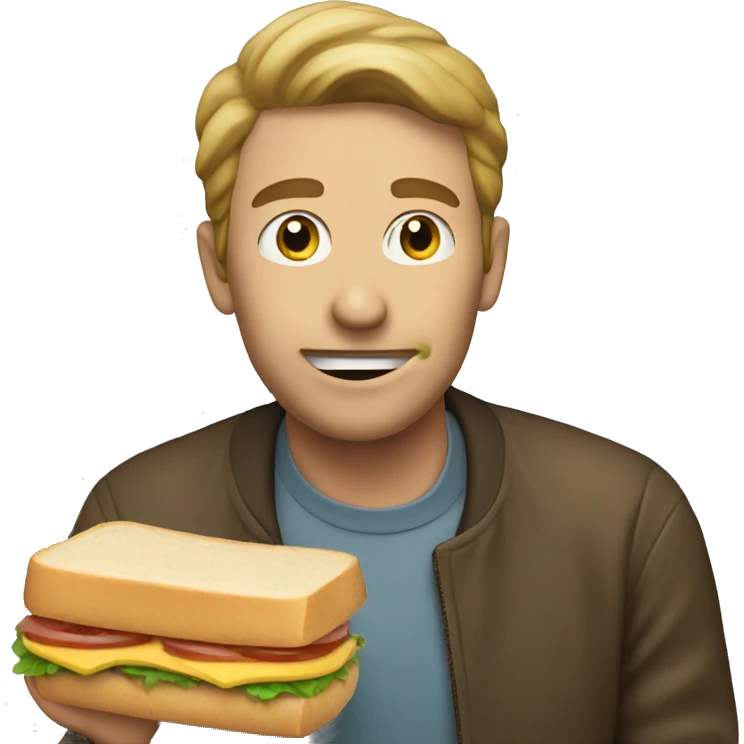man eating sandwich emoji