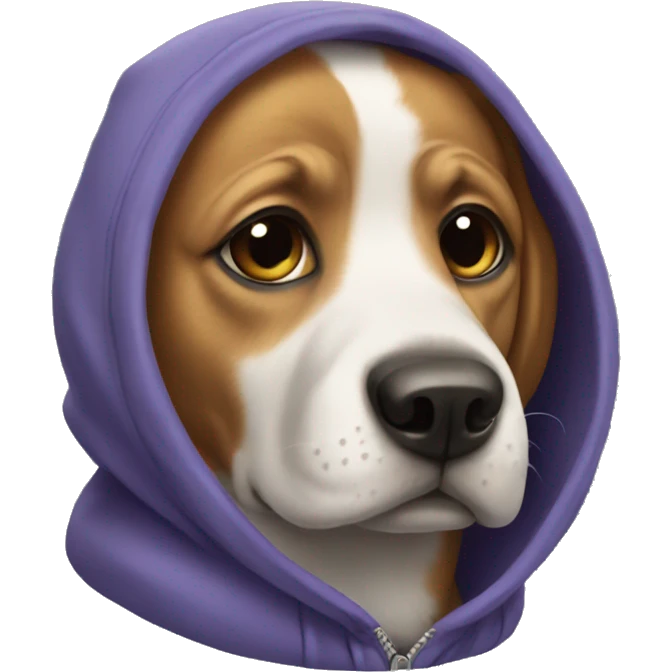 Dog wearing a hoddie emoji