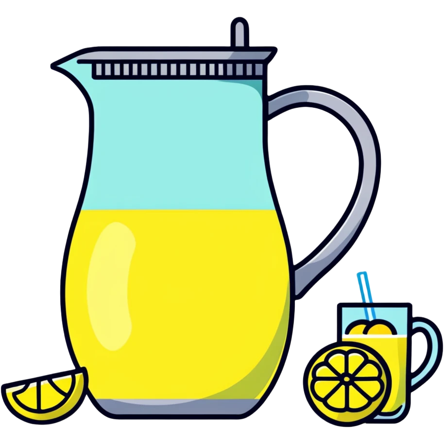 lemonade stand with pitcher of lemonade emoji