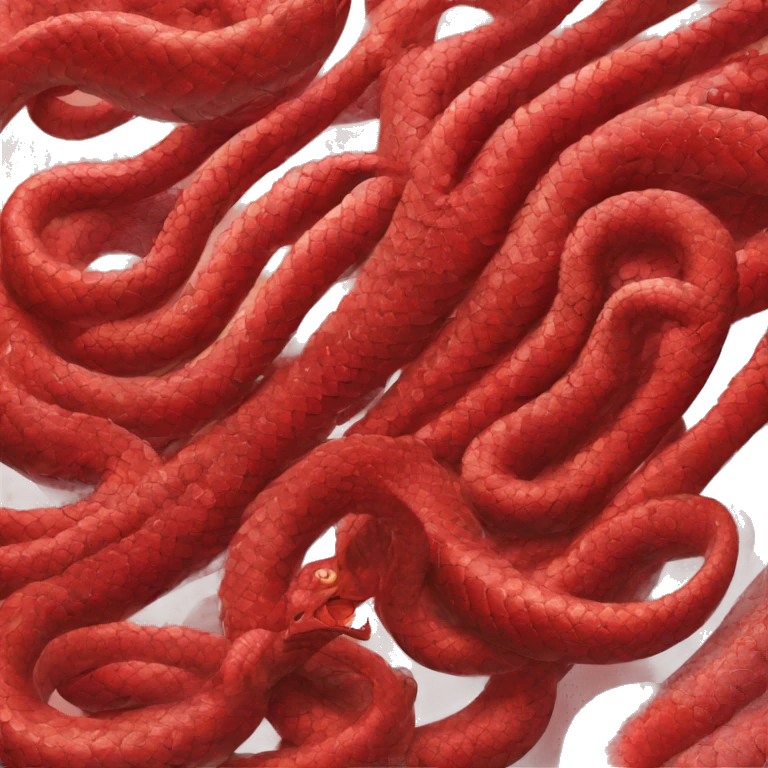 two red cobras circling around eachother emoji
