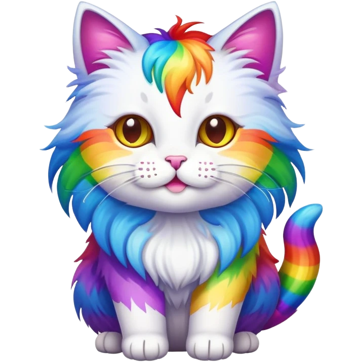 cat with rainbow pride colors emoji