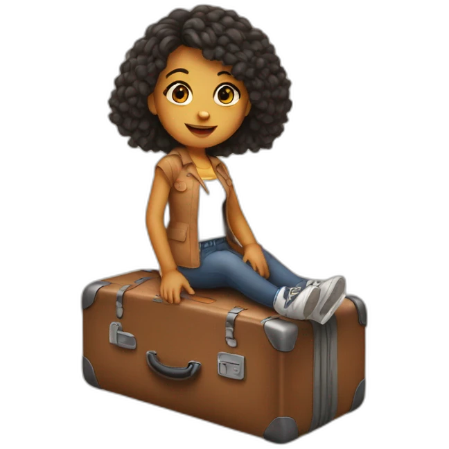 girl in suitcase emoji