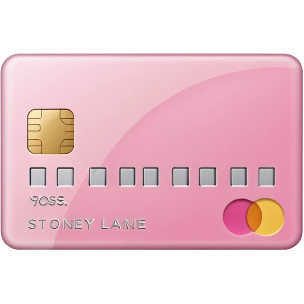 pink credit card that says stoney clover lane emoji