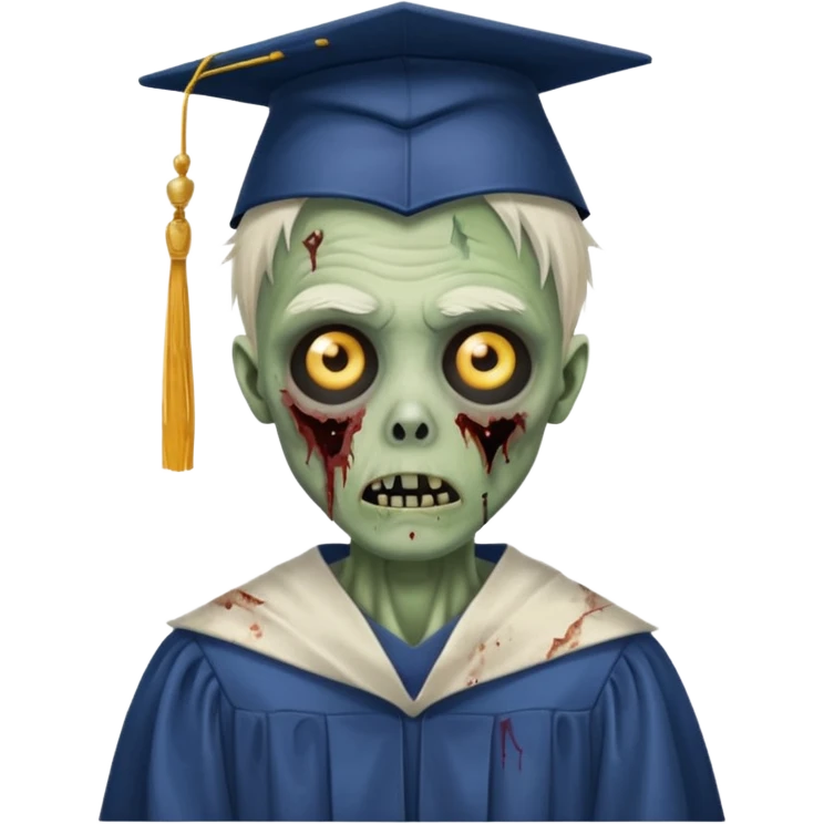 graduating cap zombie emoji