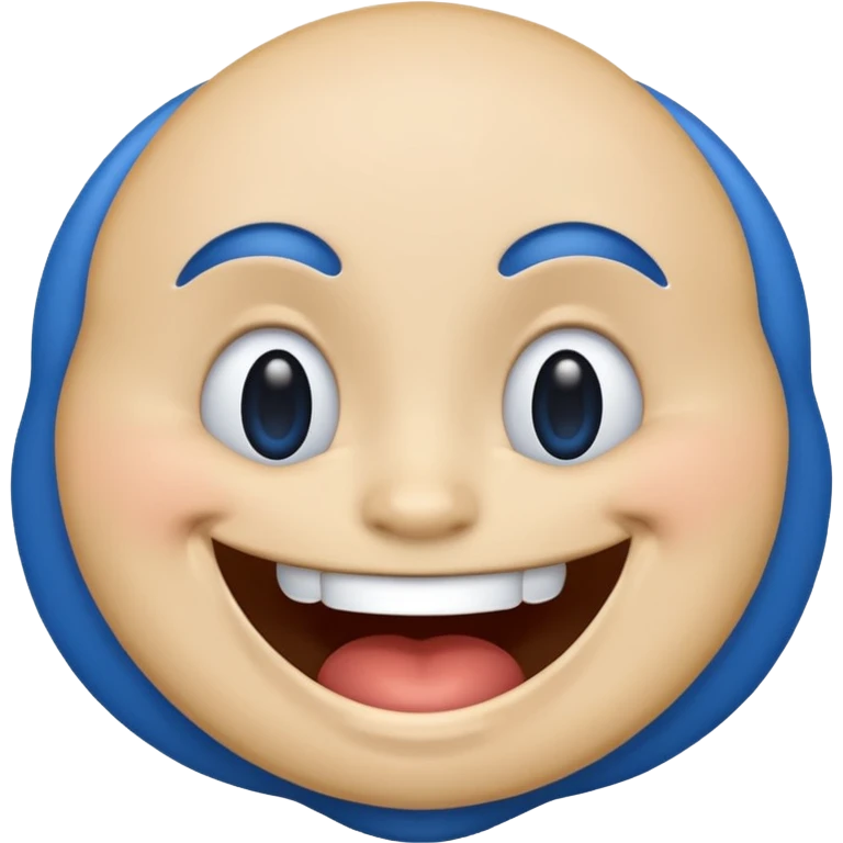 Blue white emoji laughing emoji