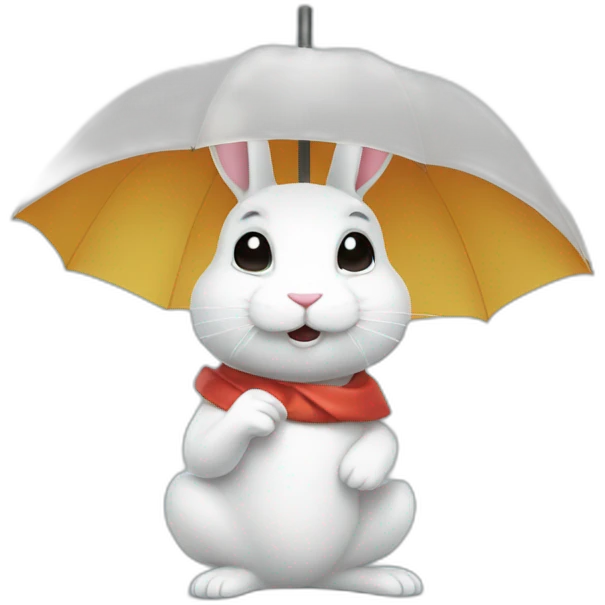 white rabbit under an umbrella emoji