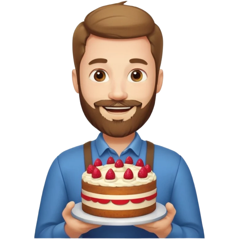 Beard whit a cake emoji