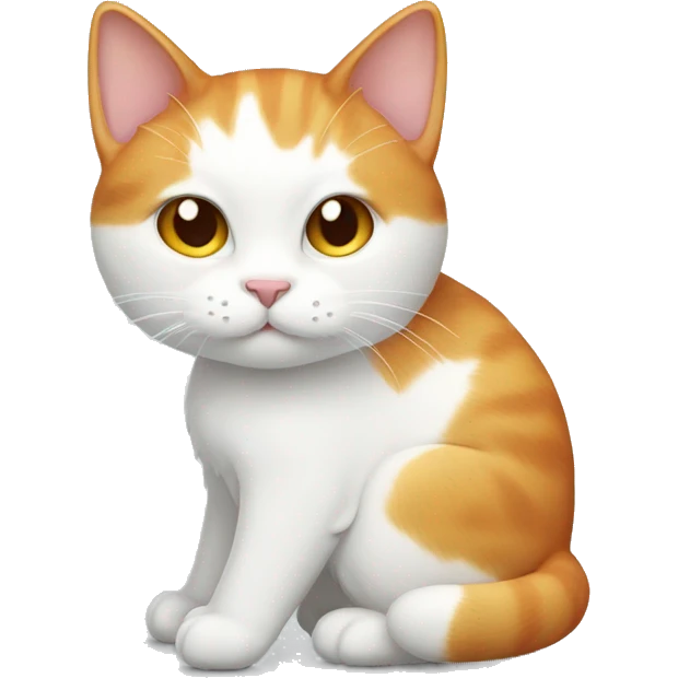 white cat with ginger ears emoji