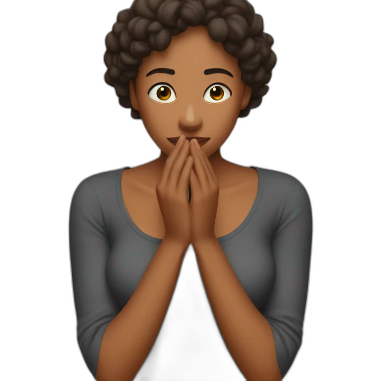 covering up with her hands emoji
