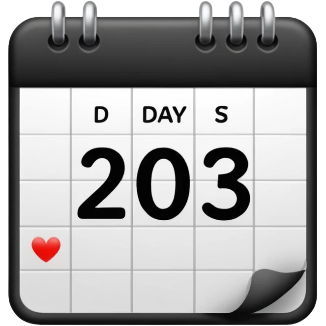 calendar showing '2 days' in bold text emoji