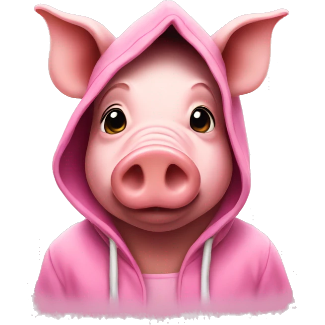 Pig wearing hoodie emoji