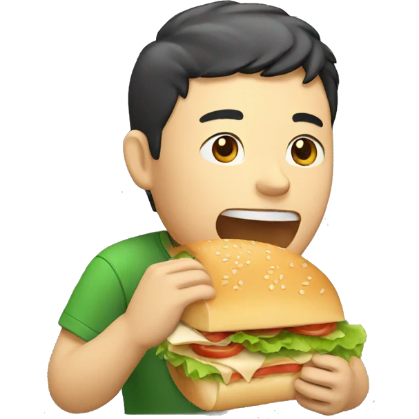 Chinese guy eating a sandwich  emoji