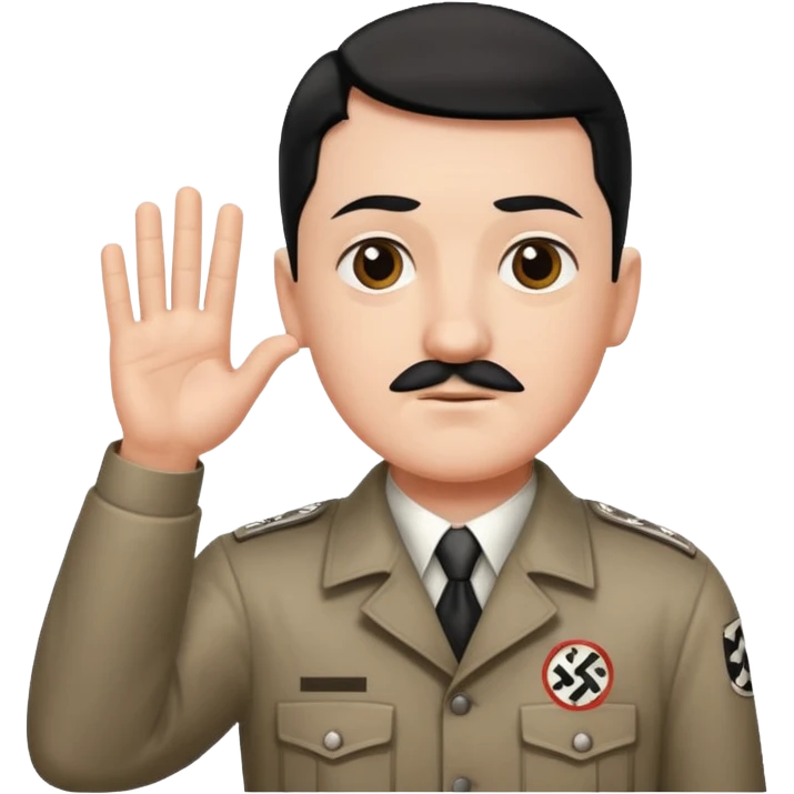 Hitler salute with nazi symbol on shirt emoji