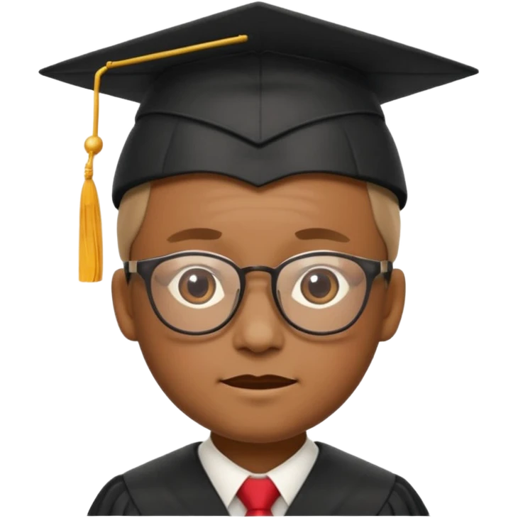 face with glasses and a graduation cap, representing academic experience and wisdom, classic apple emoji style emoji