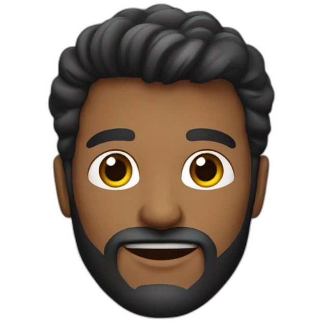 hombre de 40 años con barba negra corta cara de enamorado emoji