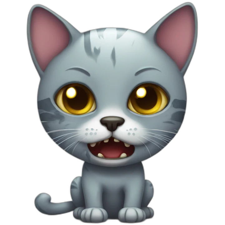 Zombie cute cat emoji