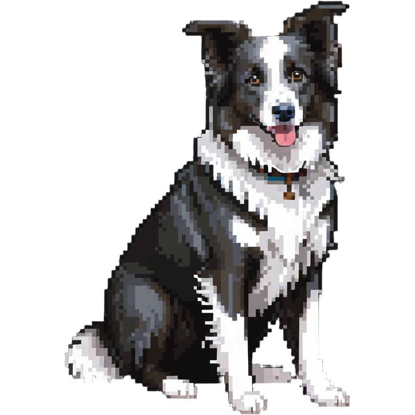 Merle Border Collie dog full body emoji