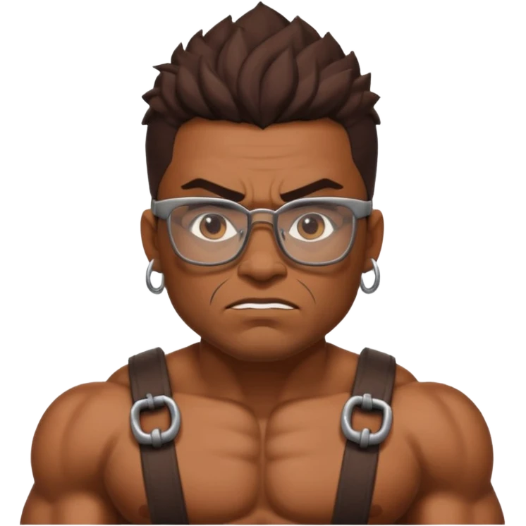 Glasses-Wearing wild Warrior bust emoji