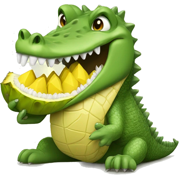 Crocodile eating a durian emoji