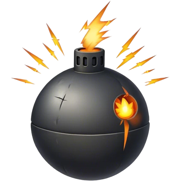 bomb with spark emoji