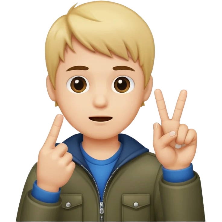 A boy showing the middle finger
 emoji