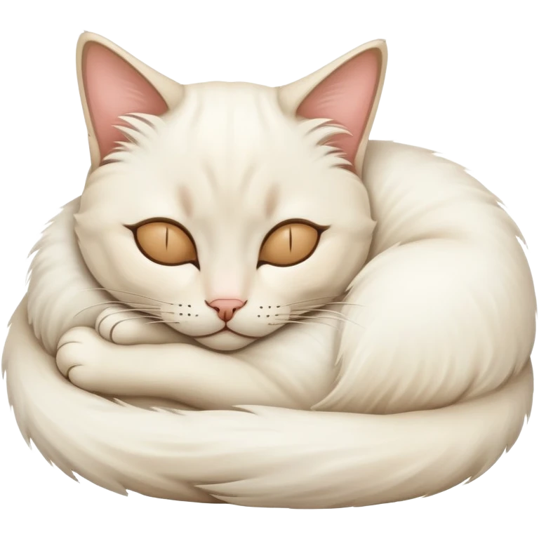 White Siam cat sleep emoji