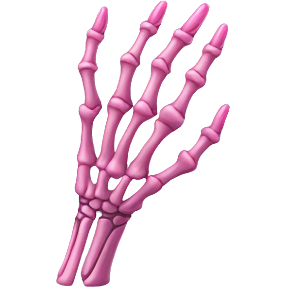 skeleton hand with long pink nails emoji