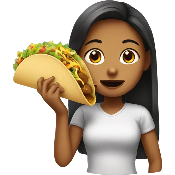 Girl eating taco emoji