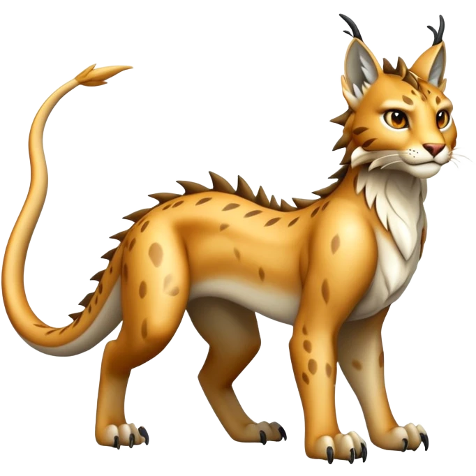 Dragon-type Fakémon-Lynx full body emoji
