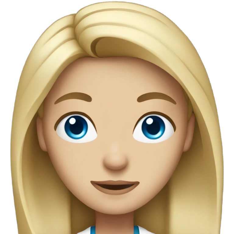 A blonde doctor with blue eyes and long hair emoji