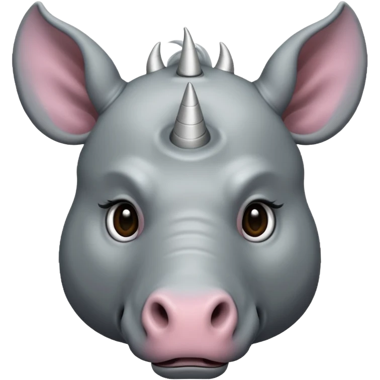 Elasmotherium. Siberian unicorn rhino face emoji