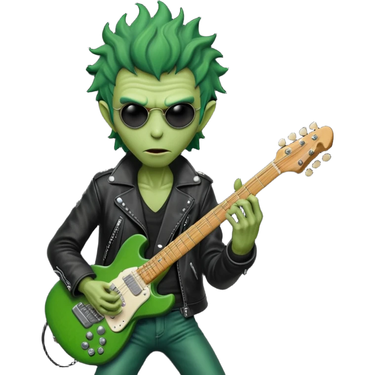 rockstar alien playing guitar that looks like life richards  emoji
