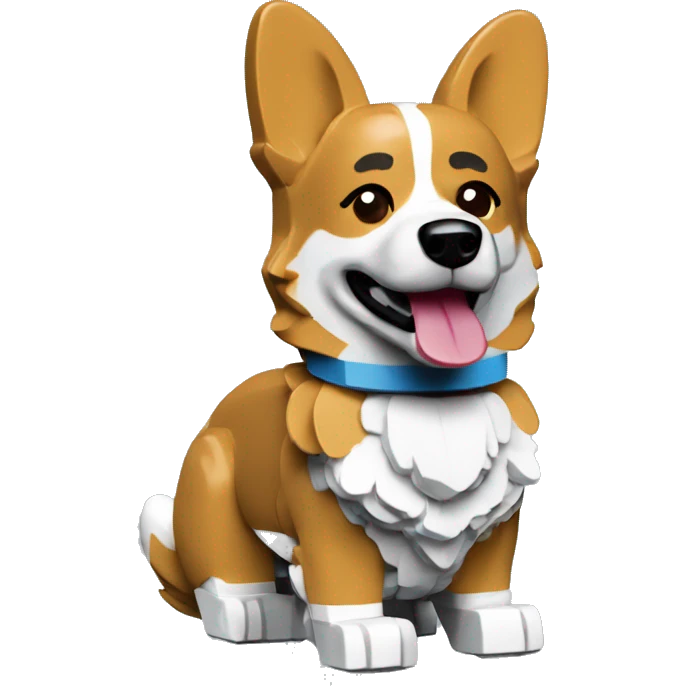 Lego minifigure corgi emoji