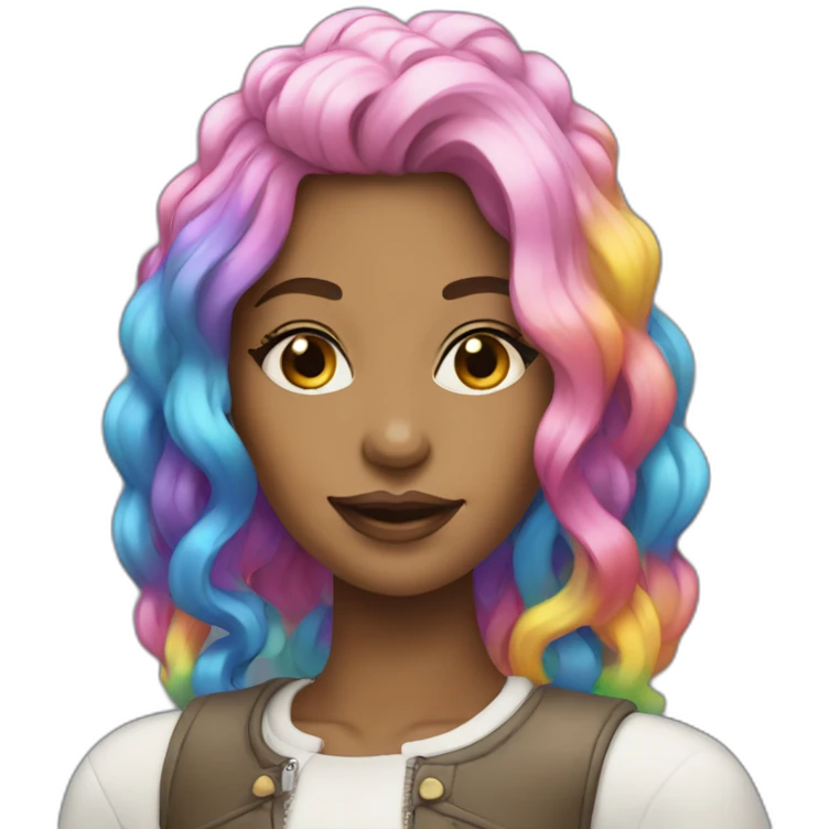 Posh-Girl-with-raibow-hair emoji