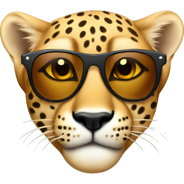 A cheetah wearing sunglasses  emoji