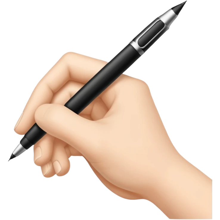 Hand is writing with black pen emoji