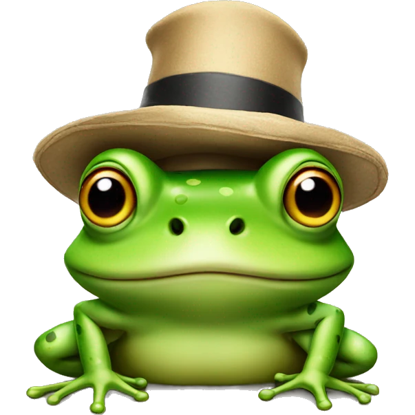 Frog with a hat emoji