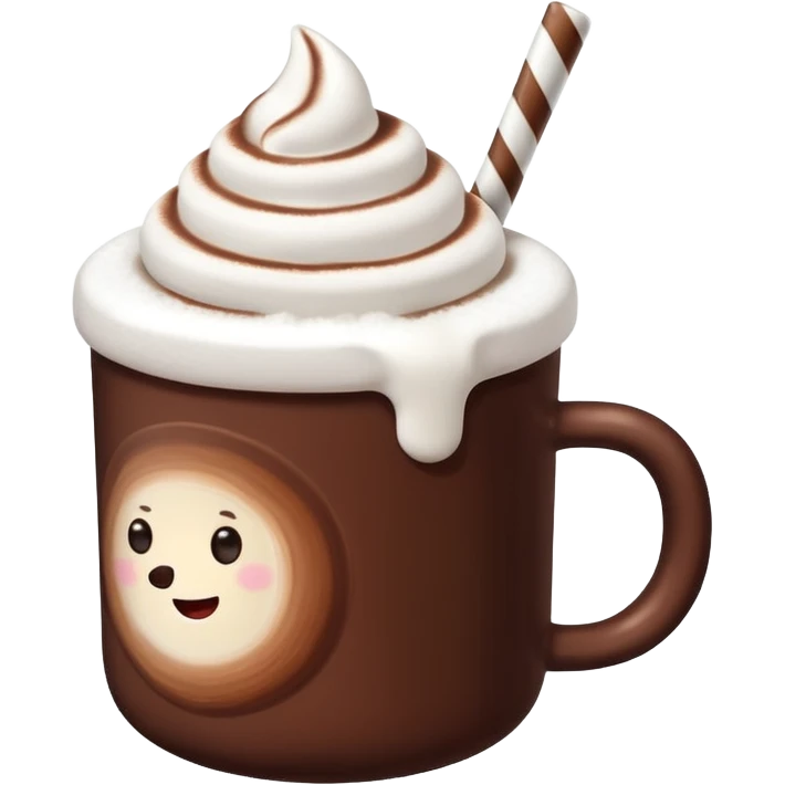 A cute Christ hot chocolate with marshmallows emoji