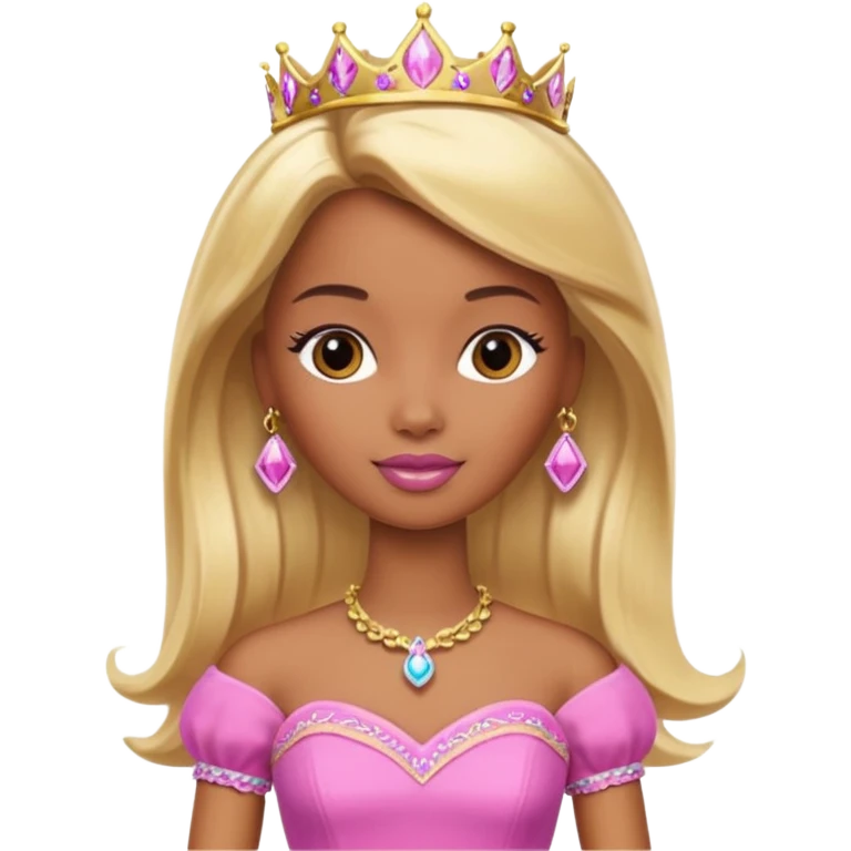 Brown skin blonde hair barbie princess  emoji
