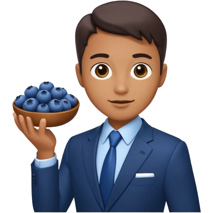 make the bluberies larger but still keep the business person emoji
