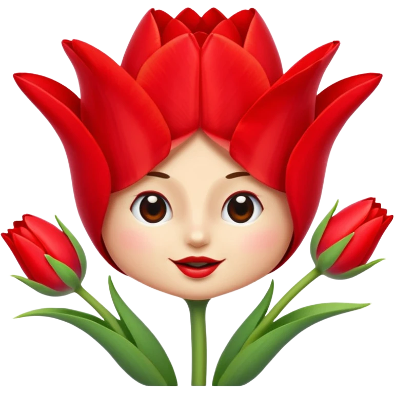 Personified tulip doing a grand battement  emoji