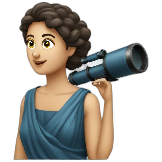 Greek Woman with astronomy telescope emoji