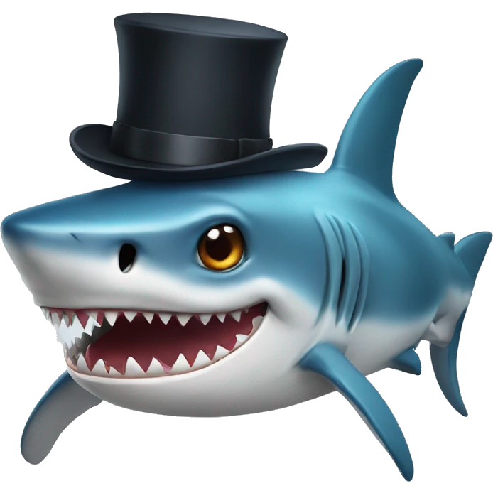 shark with tophat emoji