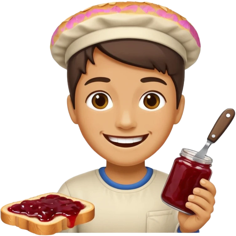 나이프로 식빵에 잼 바르기 emoji