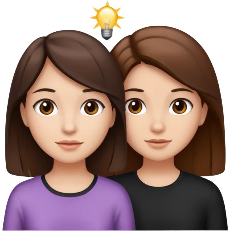 2 Besties g girls one dark brown hair one light brown hair emoji