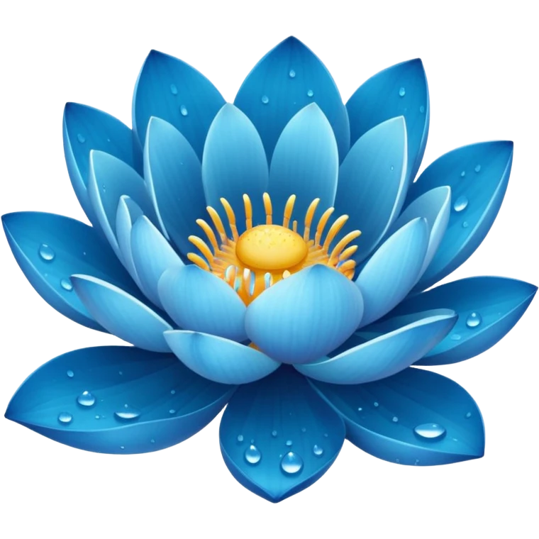 Blue colour lotus  emoji