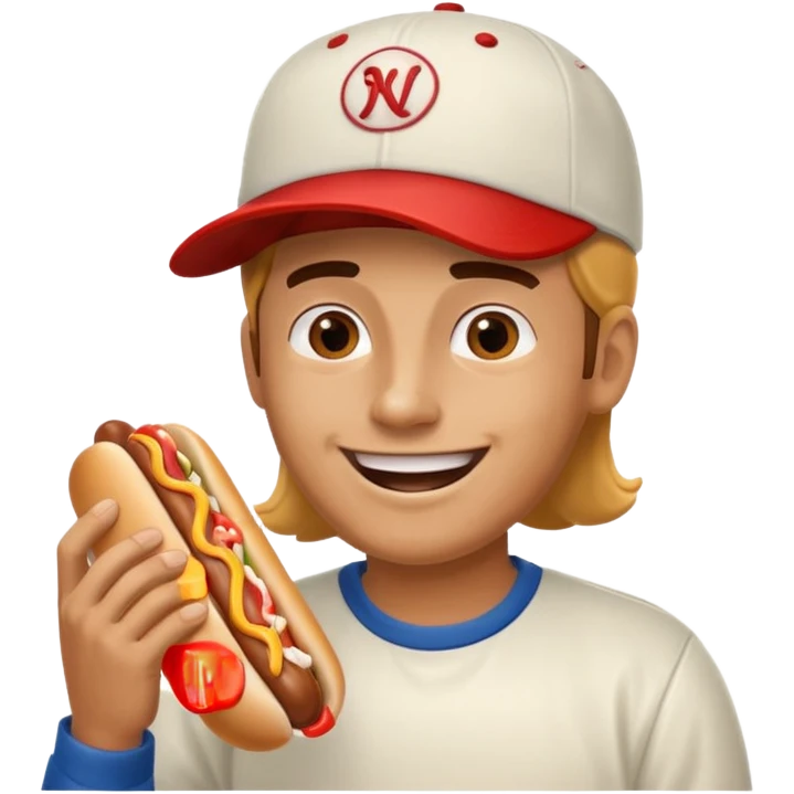 man eating hotdog emoji