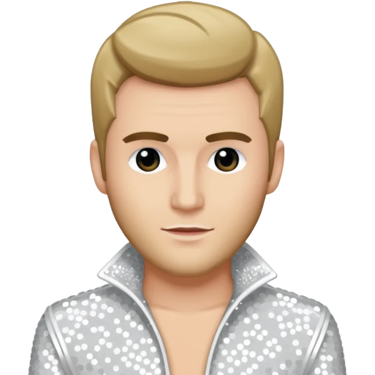 Blake Lewis, Pop Singer (b.1981) with white sequin outfit emoji