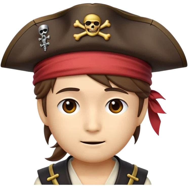 please generate an emoji of Fusatarou Oosawa from golden kamuy wearing a pirate hat emoji