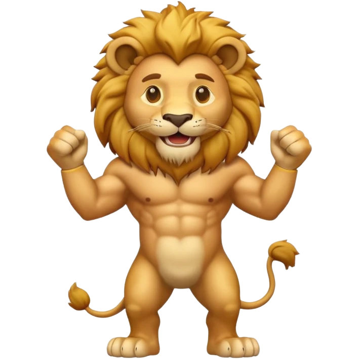 a lion emoji, full body, 3D emoji style emoji